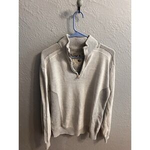 BKE Sweater Mens  Size Large Athletic Fit 1/4‎ Zip Gray Buckle